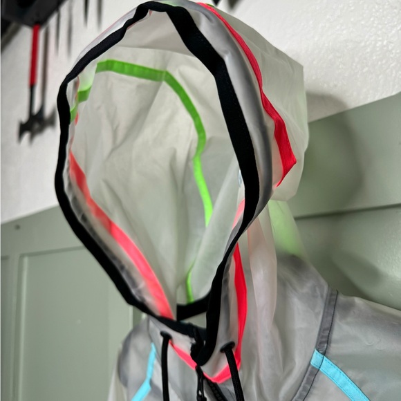 Vintage Rare Nike See Thro Windbreaker Jacket with Neon Stripes & Logo - Picture 6 of 13